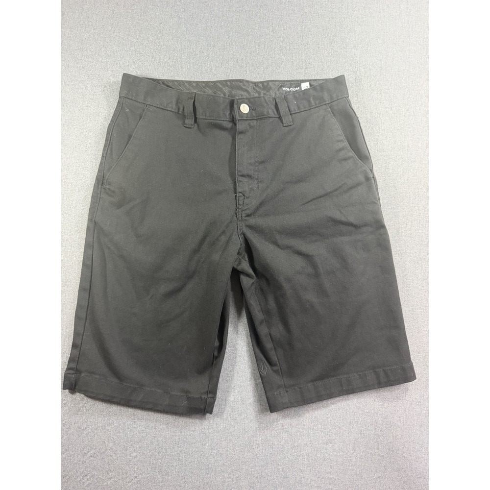 Volcom Frickin Modern Stretch Chino Shorts Mens 32 Black Skate Casual A0911601
